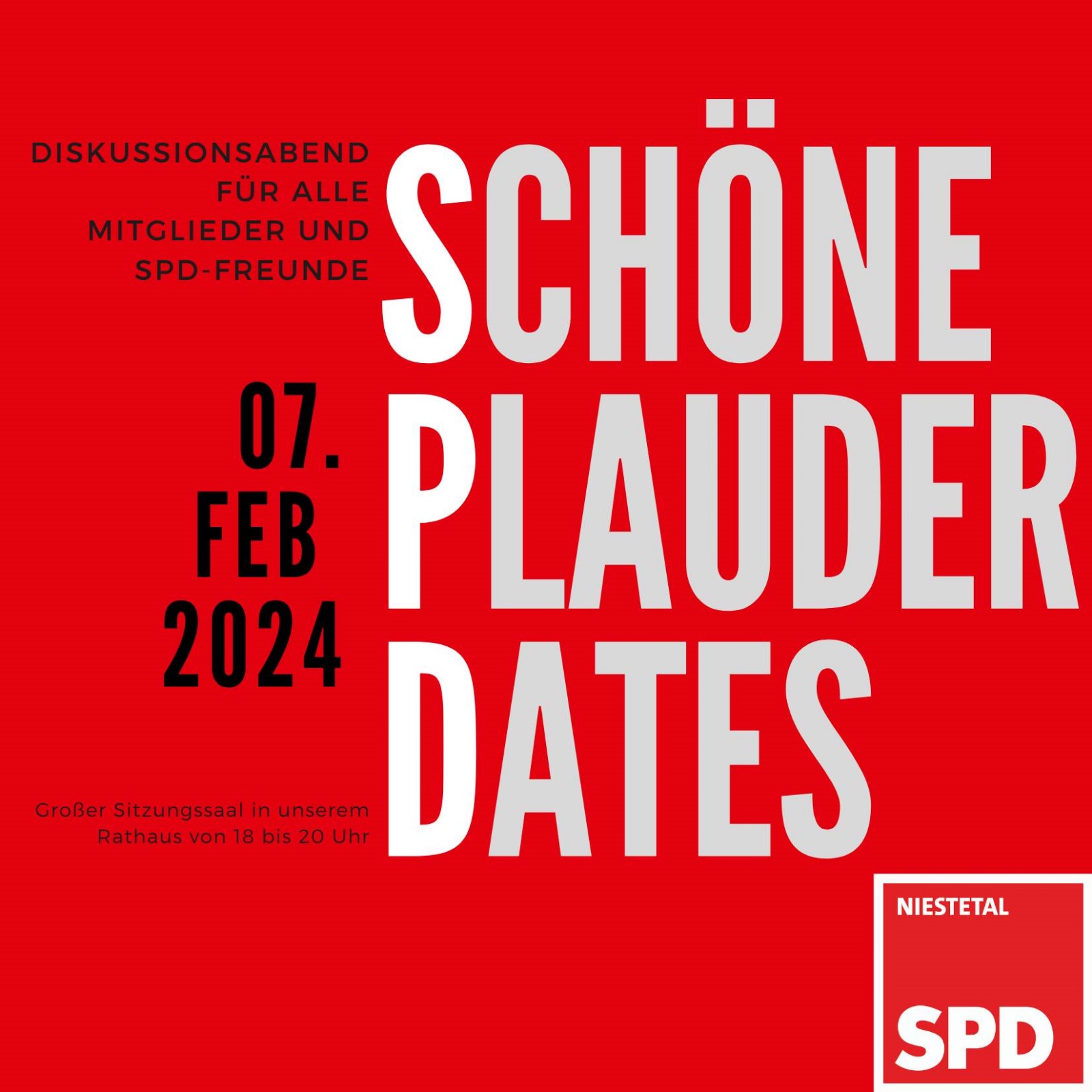 Read more about the article Schöne Plauder Dates – Diskussionsabend für alle Mitglieder*innen und SPD-Freunde