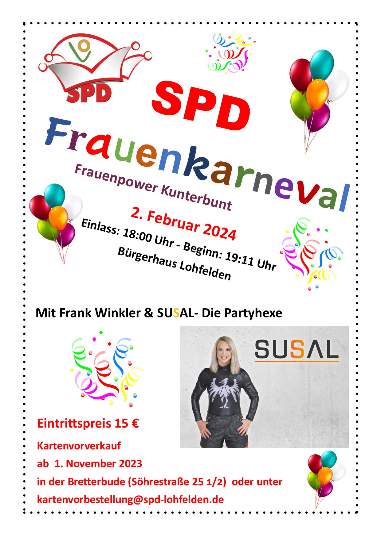 You are currently viewing SPD Frauenkarneval in Lohfelden – sei dabei!