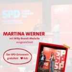 Martina Werner erhält Willy-Brandt-Medaille