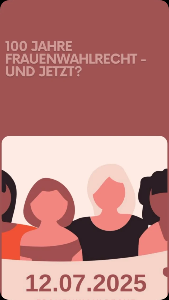 Rückblick auf unsere letzte Veranstaltung:
„100 Jahre Frauenwahlrecht – und jetzt?“
Gleichstellung ist kein Selbstläufer.
Wir kämpfen weiter – gegen Misogynie, für echte Teilhabe. 💪🏻